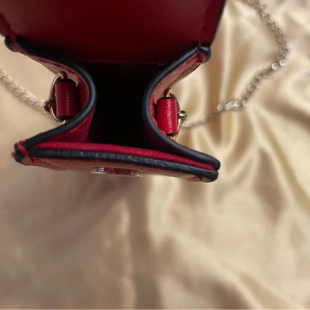 Christian Louboutin Red Leather Accessory With chain Holder NWOT